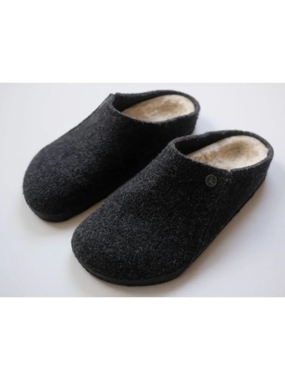 BIRKENSTOCK ZERMATT WOOL BOSTON SLIDE CLOG GRAY SHEARLING LINED SANDALS SZ 42